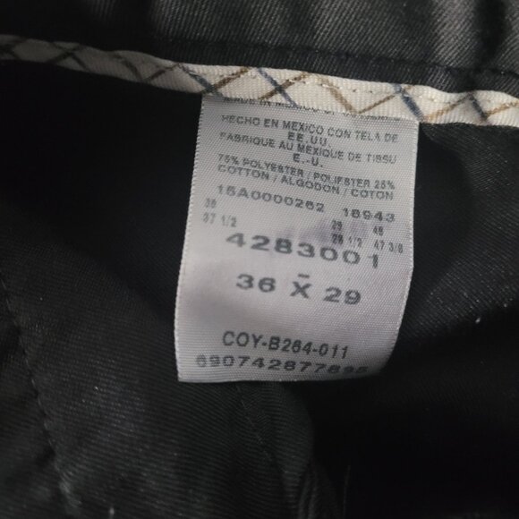 Lee Pants Mens 36x29 Black Pleated Khakis Casual Classic Fit - Picture 3 of 3